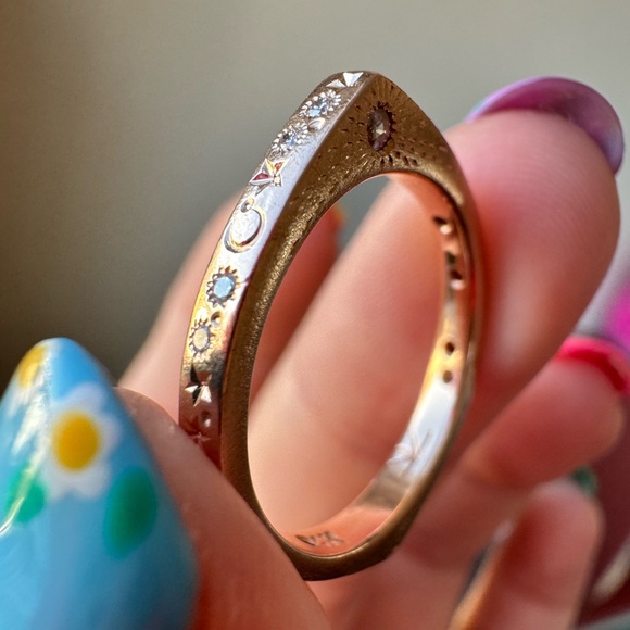 Pieces of Starr Jewelry - Pieces of Starr 14k Rose Gold Celestial Slice Ring